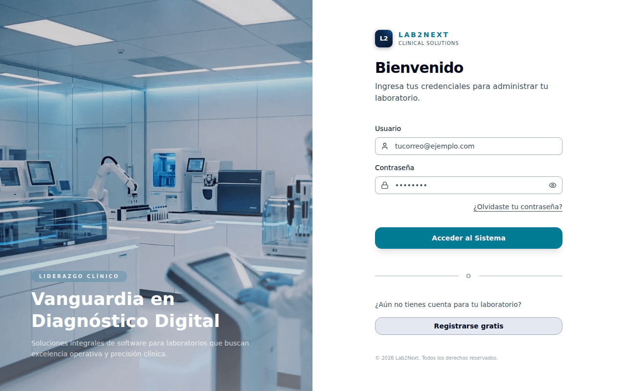 Lab2Next SaaS screenshot